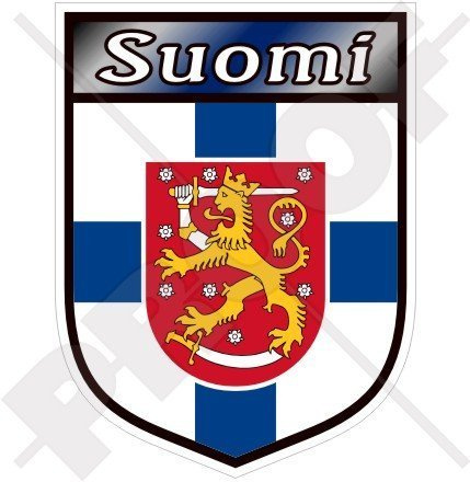 FINNLAND Finnischer Schild SUOMI 100mm Auto & Motorrad Aufkleber, Vinyl Sticker