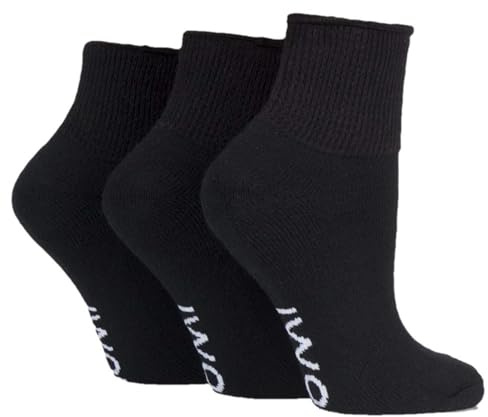 IOMI SOCKSHOP FootNurse Diabetic Ankle Socks Pack of 3 Black 6-8.5