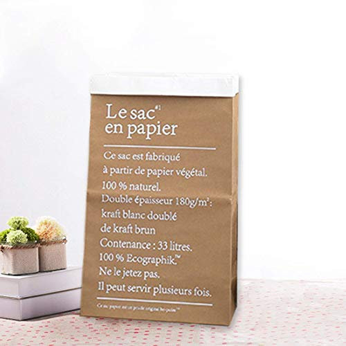 JameStyle26 Aufbewahrungsbox Papiersack Kraftpapier Geschenk Tüte Beutel Mülleimer Papiertüte Paper Bag Kinderzimmer Spielzeug Weiß Braun (Braun)