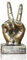 LEPENDOR Finger Geste Statuen Hand Skulptur Dekor Handskulptur Dekorationen für Zuhause & Büro - Golden, Siegesfinger