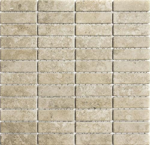 Mosaik MOS24-STSO67 - Piastrelle in ceramica, effetto pietra, colore beige