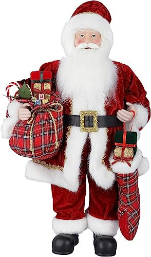 himaly Weihnachtsmann 24 Zoll Weihnachtspuppe 61.5 cm Höhe Weihnachtsmänner Saisonal Weihnachten Weihnachtsbaum Dekoration Christbaumschmuck Geschenk Party