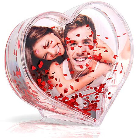 draxdlche Glitzer-Bilderrahmen, flüssig, Beste Freunde, Acryl, schwimmendes Wasser, personalisierbar, Schneekugel, Fotorahmen, niedliches Familienpaar, individuelle Geburtstagsgeschenke für Frauen