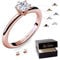 Verlobungsring Roségold 585 750 PERSONALISIERT + Etui mit individueller GRAVUR Damen-Ring Heiratsantrag Solitär-Ring Zirkonia Aquamarin Turmalin Blautopas Peridot Rauchquarz