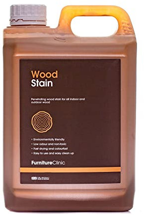 Furniture Clinic Wood Stain (Black) – Fast Drying, Highly Concentrated, and Easy-to-Apply Wood Stain for All Indoor & Outdoor Wood – Water Based & Non-Toxic – 2.5L