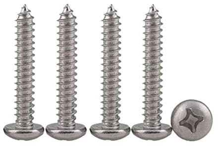 Drenky 100pcs M4 Stainless Steel Self Tapping Screws Phillips Pan Head Srews DIY Woodworking Screws (100PCS M4 x 16mm)