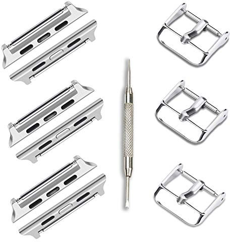 ONELANKS Watch Adapter Connector Kit für Apple Watch Armbänder 38mm 40mm 41mm, Metall Watch Schnalle Clip für iWatch Armband (3 Stück)