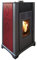 JOIMA - Estufa de Pellets sin Electricidad Modelo TERRANOVA 7 KW. Funciona sin conexion a la red electrica. Color Burdeos