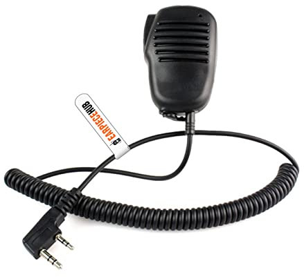Earpiece Hub Compatible with Kenwood 2 Pin Remote Speaker Mic Shoulder/Handheld with PTT Microphone Walkie Talkie Microphone forTwo Way Radio
