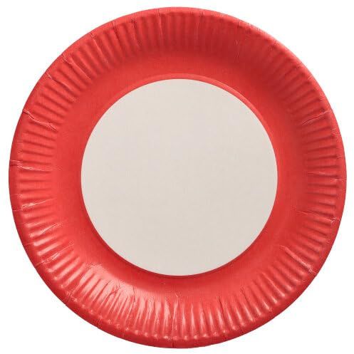 PAPSTAR Teller, Pappe rund Ø 23 cm rot 88569 Pappteller Einwegteller Partyteller, 500 Stück