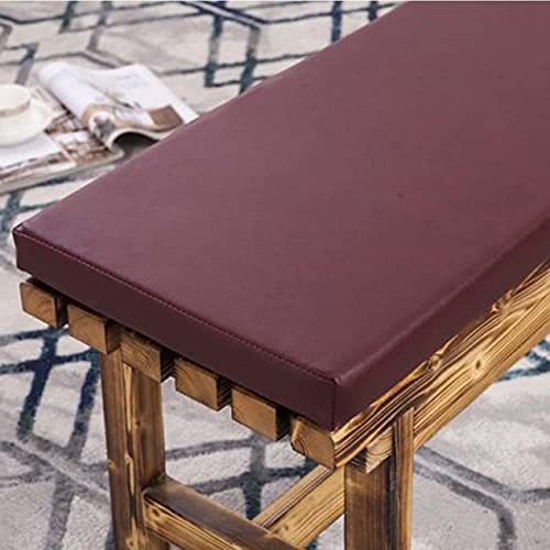 Waigg Kii Leder-Outdoor-Bankkissen, 2/3-Sitzer, wasserdicht, Gartenbank-Auflagen, lange Stuhl-Sitzmatte, Terrasse/Schaukel, Esszimmer (80 × 40 × 5 cm, Rotwein)