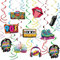 wukou 32 Pieces 90s Hanging Swirls Set, 90s Party Decorations, for Colorful 1990s Birthday Party Rock Hippie Party 90s Disco Retro Party Supplies