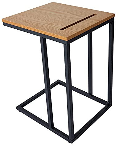 Industrial Beistelltisch Scandinavia 43cm Wildeiche mit Tablet-Halterung Nachttisch Tisch Wohnzimmertisch Sofatisch