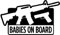 generisch Baby on Board Aufkleber Waffe AR15 Sticker Glock Autoaufkleber Gun on Board Sportschütze Jäger Car Sticker (Schwarz)