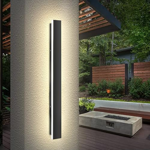 ZTWLEED Applique Murale Exterieur LED,8W Luminaire Exterieur Mural IP65 Étanche 4000K Lumière Blanche Naturelle,Acrylique Éclairage Mural D'extérieur Pour Villa Terrasse Jardin,Noir 40CM 110-240V