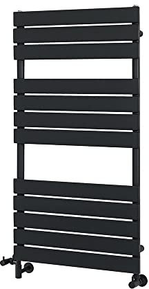 Milano Lustro Black Dual Fuel Flat Panel Heated Towel Rail - 1200mm x 600mm