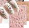 3D Embossed Flower Leaves Nail Art Stickers Decals 4 Sheets 5D Self-Adhesive Summer Floral Nail Supplies Nail Art Design Decoration Accessories