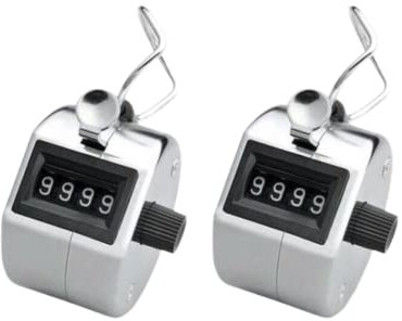 SPORTARC Metall Budget Hand Tally Counter 4-stelliger Tonzähler Clicker Mechanischer Handheld Pitch Clicker Palm Counter with Finger Ring Digit Number for Row, Golf