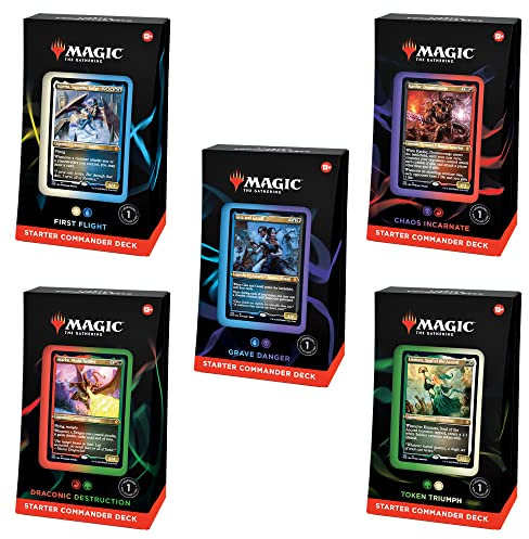 Magic: The Gathering Starter Commander Deck Bundle – Includes All 5 Decks
