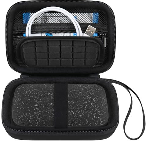 Canboc Hartschalenkoffer für HP Kettenrad 2x3 Portable Instant Photo Printer, Reißverschluss Mesh Tasche passt Fotopapier und Kabel, Schwarz