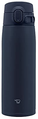 Zojirushi SM-VA60-AD Botella de agua, taza de acero inoxidable de un solo toque, sin costuras, 20 fl oz (600 ml), azul marino