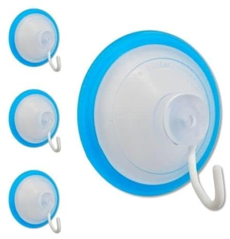 FROGSFEET Saugnapfhaken, groß, robust, für Kränze, Aufhänger für Glastür, Fenster, Dusche, Wand, strukturierte Fliesen, unebene raue Oberflächen, 4 Stück