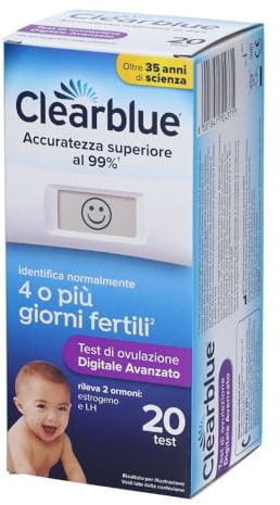 ClearBlue - Clearblue Test di Ovulazione Clearblue Avanzato per Fertilità 20 Pezzi - 989242526