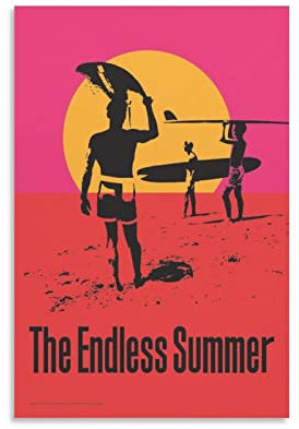 Vintage-Filmposter, The Endless Summer Movie Poster (3) Wandkunst Gemälde Leinwand Wanddekoration Heimdekoration Wohnzimmer Dekor Ästhetik 30 x 45 cm Rahmen Stil