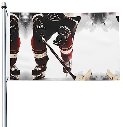 Eishockey-Muster, bedruckte Gartenflagge, 90 x 150 cm, Outdoor-Flagge, Banner, Brise, Flagge, farbecht, Flaggen für Zuhause, Haus, Außen- und Innendekoration