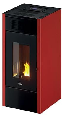 Pegaso Saba - Stufa a pellet canalizzabile da 14 Kw rossa