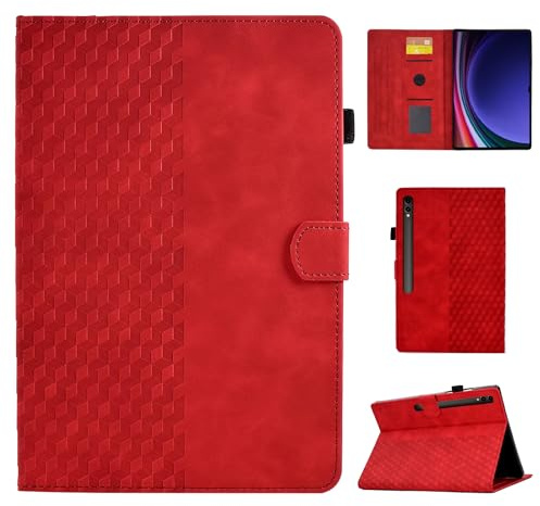 Case for Samsung Galaxy Tab S10 Ultra/S9 Ultra/S8 Ultra 14.6 Inch Protective Tablet Case Stand Cover with S Pen Holder Auto Wake/Sleep for Samsung Galaxy Tab S10 Ultra/S9 Ultra/S8 Ultra, Red