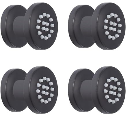 MILANO Front Fix Black Bathroom Shower Round Body Jet Pack of 4