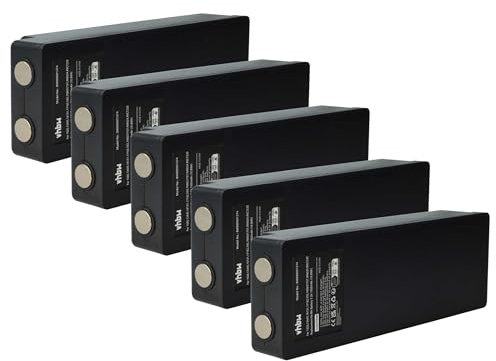 vhbw 5x batteria compatibile con Scanreco Mini, Maxi, Marrel 500, HMF, Palfinger Radiocomando Industriale, Telecomando (1500mAh, 7,2V, NiMH) - Nero