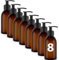 Essenciales Dispensador de Gel y Champu Baño 200ml - 8 Botellas de Plástico Rellenables y Recargables Ideales para jabón, loción y champú
