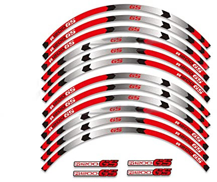 Motorrad Felgen Aufkleber Für B&M&W R1200GS 3M Radnabe Geklebt Felge Stahlring Aufkleber R 1200GS R 1200 GS (Color : F 1 Set)