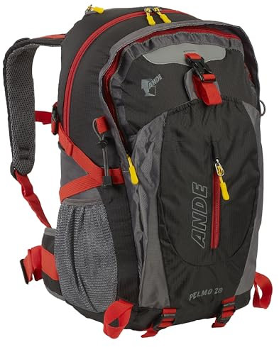 ANDE Pelmo Rucksack, 28 l, robust und organisiert für Trekking, Schwarz, Taglia unica, sportlich