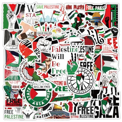 100 Stück Palästina Aufkleber, Coole Kostenlose Palästina-aufkleber, Palästina Autoaufkleber, Free Palestine Friedenstaube Palästina Sticker, Palästina-Aufkleber für Laptop, Wasserflasche, Fahrrad