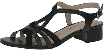 CAPRICE Damen Sandalen mit Absatz aus Leder mit Blockabsatz, Schwarz (Black Comb), 40 EU
