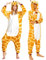 Unisex Onesie Giraffe Kostüm Schlafanzug Einteiliger Pyjamas Jumpsuit Erwachsene mit Kapuze- Tier Schlafoverall Kleidung Outfit Plüsch Sleepwear Overall für Damen Herren Halloween Karneval Cosplay(M)