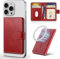 SHIELDON Genuine Leather Magnetic Phone Wallet, RFID Blocking, 6 Card Holders, ID Window, Front Pocket Wallet for Men Women Compatible with iPhone 16 Pro/Max/15/14/13/12 & Magnetic Case - Retro Red