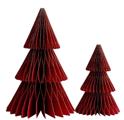 Christbaumschmuck - Weihnachtsbaum | Winziger Baumschmuck aus Papier für Weihnachten | Weihnachtsbasteleien für Kinder | Weihnachtsbaum aus Papier | Mehrschichtiges Herzstück, kleine -Papier