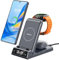 SwanScout Charging Station for Samsung S25 Ultra, Foldable 3 in 1 Wireless Charger Stand for Samsung S25/S25+/S24/S23/S22/Fold 6, Galaxy Watch Ultra/7/6/5/4, Galaxy Buds, SwanScout 703S (No Adapter)