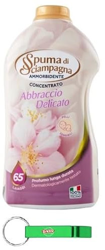 8x Spuma di Sciampagna Weichspüler Ammorbidente Concentrato Abbraccio Delicato - Konzentrierter Weichspüler 65 Wäschen 1300ml + Beni Culinari Kostenloser Schlüsselanhänger
