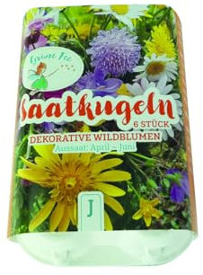 Grüne Fee - Wildblumen Saatkugeln 6 Saatkugeln ø ca. 23 cm Saatgut/Tonmineral-Gemisch Samen - 19770