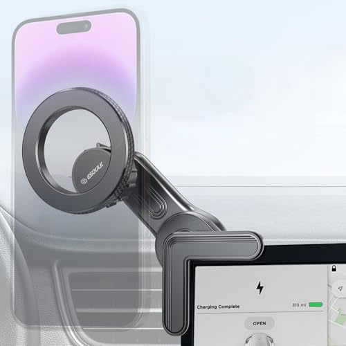 Esoulk Supporto per telefono pieghevole nascosto Tesla Screen Stick On adatto per tutti i telefoni Samsung iPhone Air 17 16 15 14 13 12 Pro Max, Tesla Model 3/Y/X/S Cybertruck Accessori, supporto