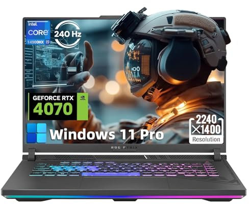 ASUS ROG Strix G16 Gaming Laptop, 16 FHD+ IPS Display, Intel i9-14900HX, RTX 4070, 32GB DDR5, 2TB SSD, 4-Zone RGB retroilluminato, Windows 11 Pro & Free Microsoft Office & External DVD Drive