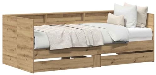 vidaXL Tagesbett mit Regal Artisan-Eiche 90 x 190 cm Holzwerkstoff