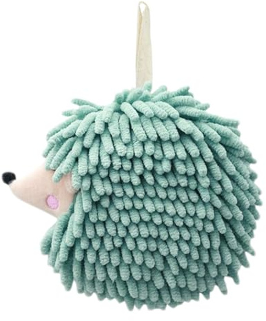 Xijobido Bath Hand Towels - Fuzzy Ball Cute Bathroom Hand Towels,Hedgehog Chenille Wash Cloths with Loop Decorative Absorbent Kitchen Gadgets for Family Men Women Home