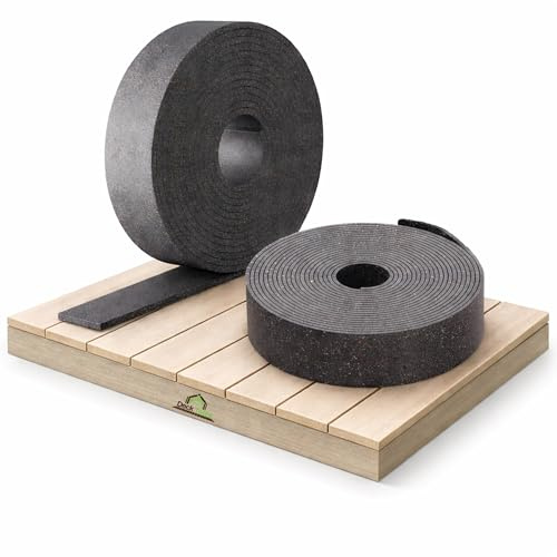 Deck Tools® Terrassenpads auf Rolle - 20.000 x 60 x 3 mm, 2 Stück | Aus Gummi-Granulat - Bautenschutz Matte für WPC- & Holz-Terrassen, Unterlage für Terrassen-Fliesen & Stelzlager