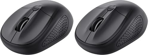 Trust Primo Mouse Bluetooth, Mouse Wireless per Laptop, 1000-1600 DPI, per Mano Sinistra e Destra, Batterie Incluse, Mouse Senza Fili Compatto per PC, Computer, Mac, Android - Nero (Confezione da 2)